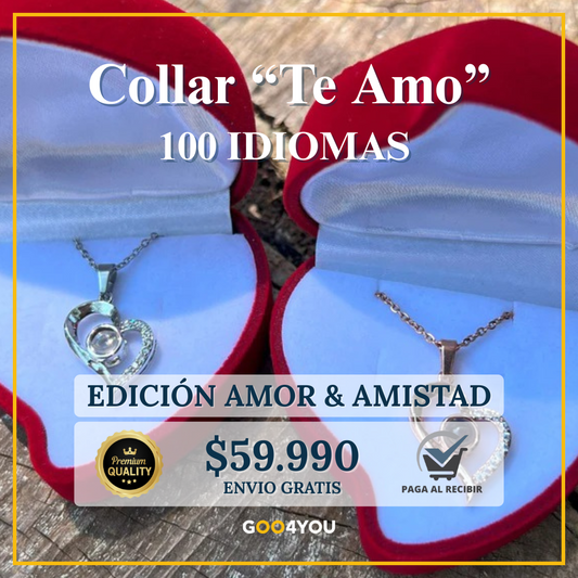 Collar "Te Amo" en 100 Idiomas con caja de lujo